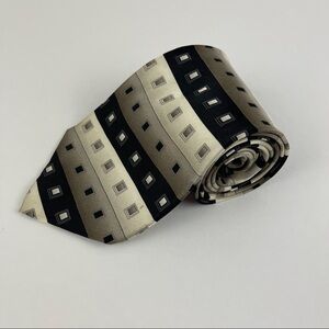 Croft & Barrow Tie Mens Black Tan Striped
